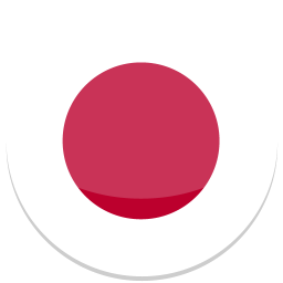 Runder roter Punkt auf weißem Hintergrund, Symbol für die japanische Flagge.