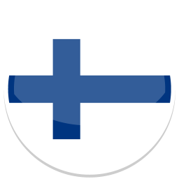 Flagge von Finnland mit einem blauen Kreuz auf weißem Hintergrund.