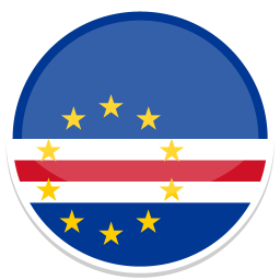 Flagge von Kap Verde mit europäischen Sternen auf blauem Hintergrund.