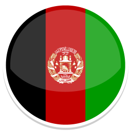 Flag of Afghanistan mit schwarz-roter und grünem Streifen sowie dem Staatswappen in der Mitte.