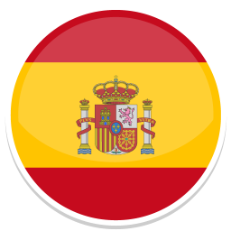 Rundes Symbol der spanischen Flagge mit Wappen in der Mitte.