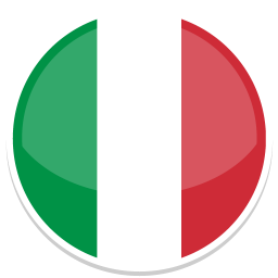 Rundes Symbol der italienischen Flagge in den Farben Grün, Weiß und Rot.