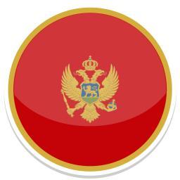 Flag von Montenegro mit rotem Hintergrund und goldenem Wappen der zweiköpfigen Adler.