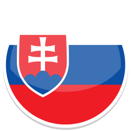 Wappen der Slowakei mit den Nationalfarben Blau, Rot und Weiß.