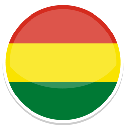 Rundes Symbol der bolivianischen Flagge mit rot, gelb und grün.