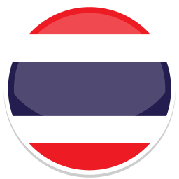 Flag of Thailand mit horizontalen Streifen in Rot, Weiß und Blau.