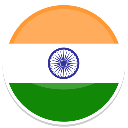 Flag of India, featuring orange, white, and green horizontal stripes with a blue ashoka chakra.