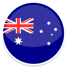 Flag von Australien mit Union Jack und fünf weißen Sternen auf blauen Hintergrund.