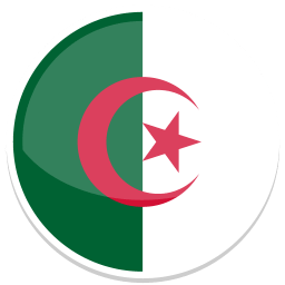 Flagge Algeriens mit grünen und weißen Farben sowie einem roten Halbmond und Stern.
