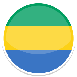 Flag von Gabun mit grünem, gelbem und blauem Streifen.