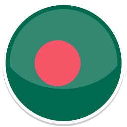 Flag von Bangladesch: grüne Fläche mit rotem Kreis in der Mitte.