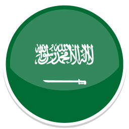 Grüne Flagge Saudi-Arabiens mit weißem Schriftzug und Schwert.
