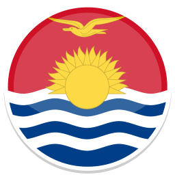Emblem mit Sonne, Wellen und einem Vogel auf rotem Hintergrund.