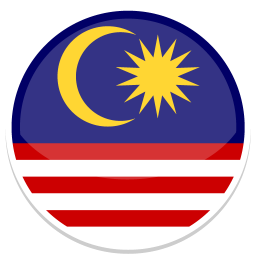 Rundes Emblem mit der Flagge Malaysias, bestehend aus Streifen und einem Stern mit Halbmond.