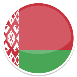 Flag von Belarus mit rot-weißen und grünen Farben sowie einem ornamentalen Muster.