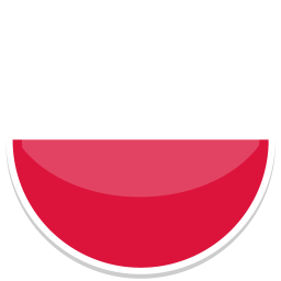 Rot-weißer Halbkreis, der die Farben der polnischen Flagge darstellt.