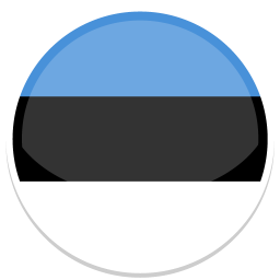 Flag von Estland mit horizontalen Streifen in Blau, Schwarz und Weiß.