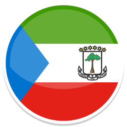 Flagge von Äquatorialguinea mit grünem, blauem und rotem Design sowie einem Baum.