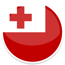Logo mit rotem Kreuz auf weißem Hintergrund, in einem runden roten Feld.